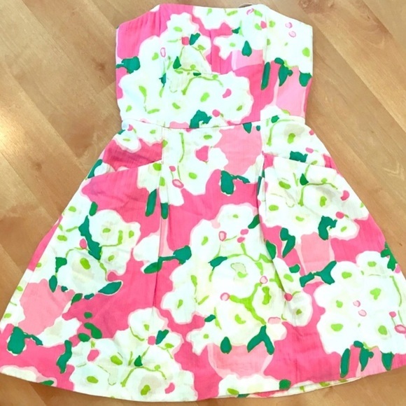 Lilly Pulitzer It Can Be Arranged Strapless Dress Size 0 Excellent Condition - Picture 4 of 7